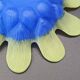 Vintage glass pressed blue & lime green bowl / flower holder