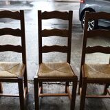 3 solid oak Paillé chairs