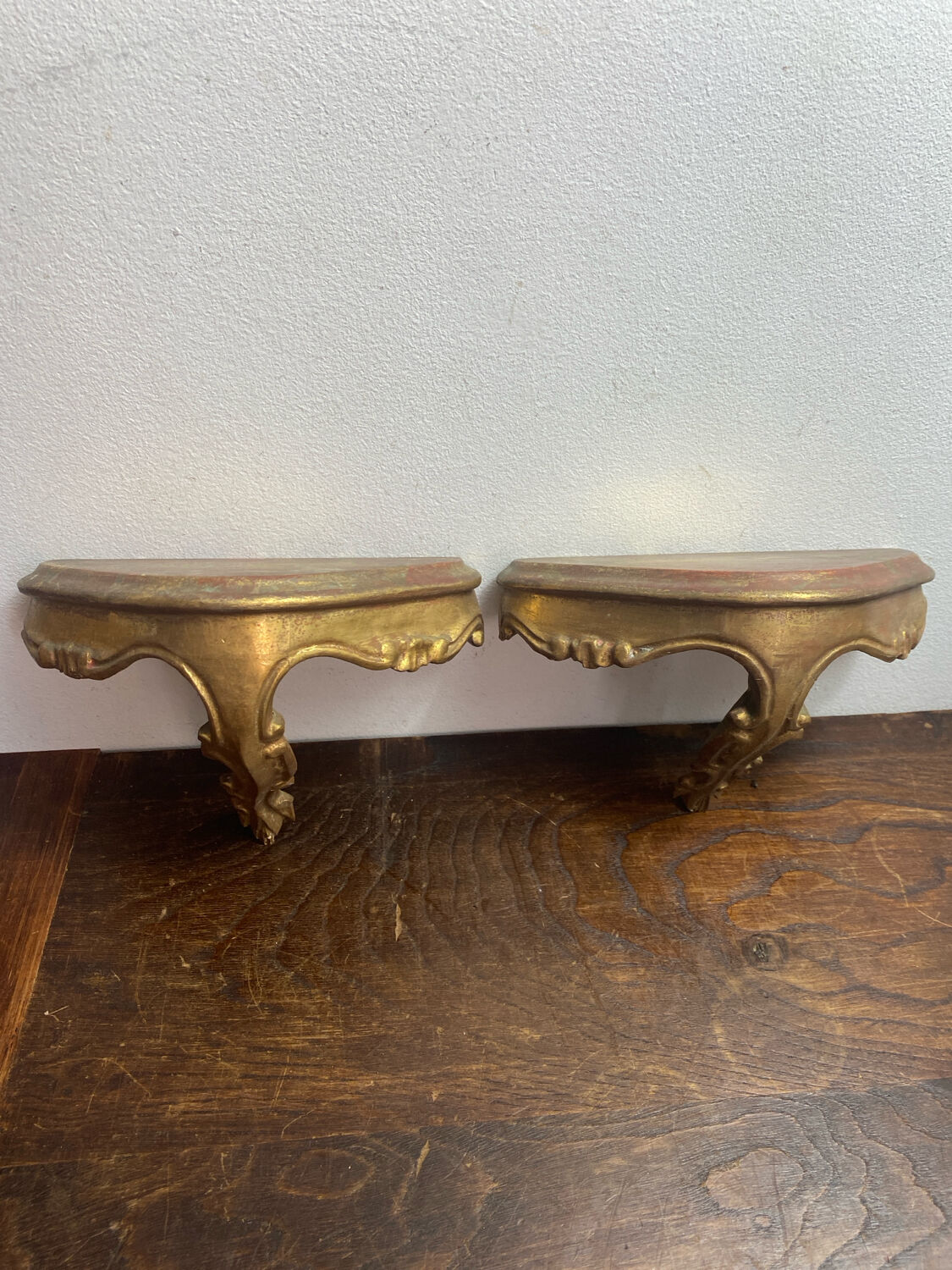 Pair of wall consoles