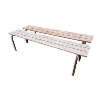 Pair of old school benches