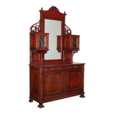 Antique Art Nouveau walnut buffet with decorations, Italy, 19th century.