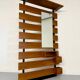 Scandinavian design teak wall unit with entrance door from the 70s