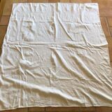 Old square table in damask cotton palm floral pattern