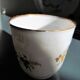 5 X Antique Limoges Porcelain Coffee Cups pairs Gold Ribbon Handle, 1890s