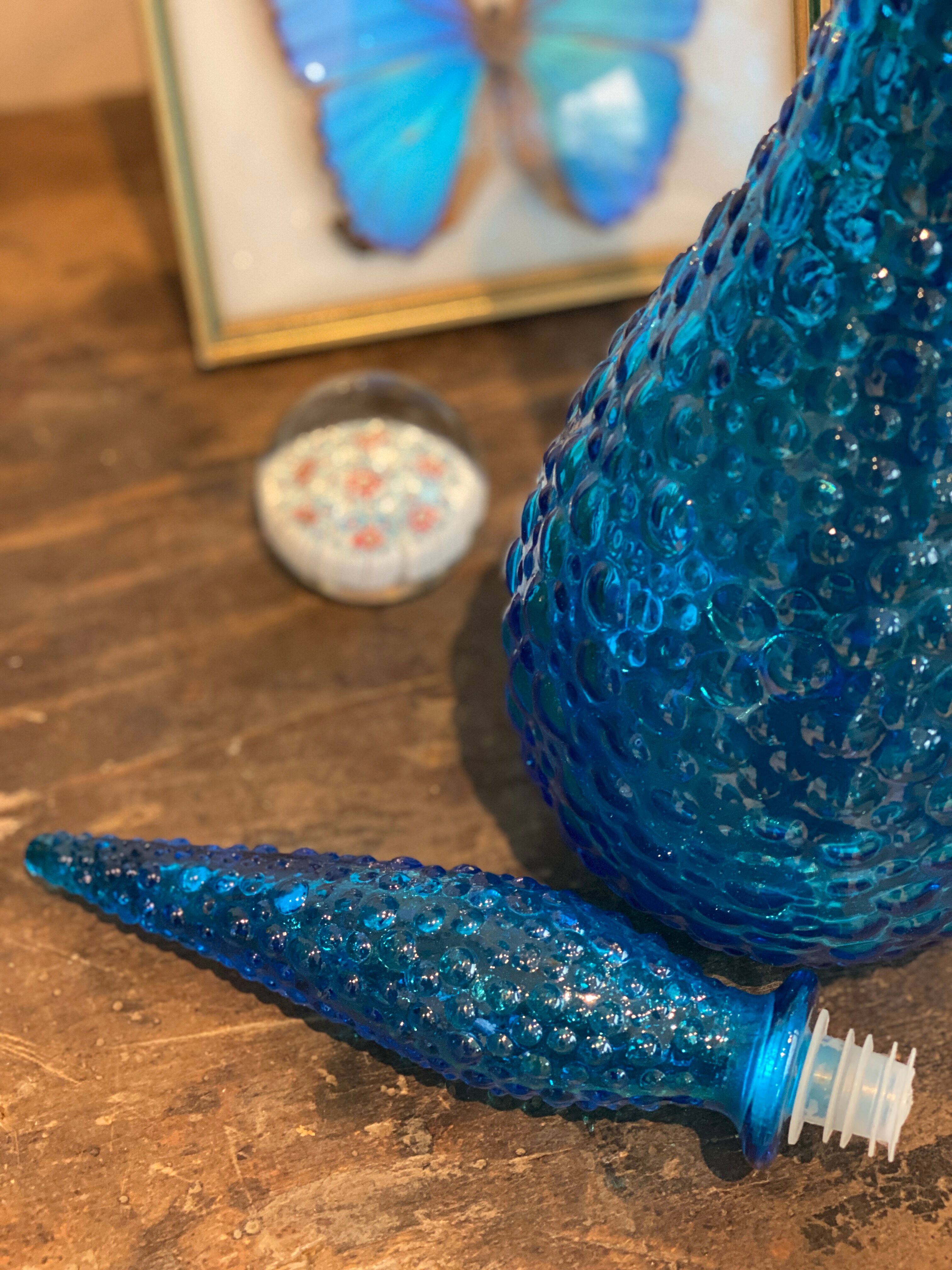 Turquoise blue Empoli decanter