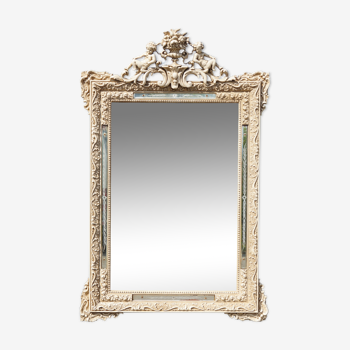 Mirror patinated cherub 80x120cm