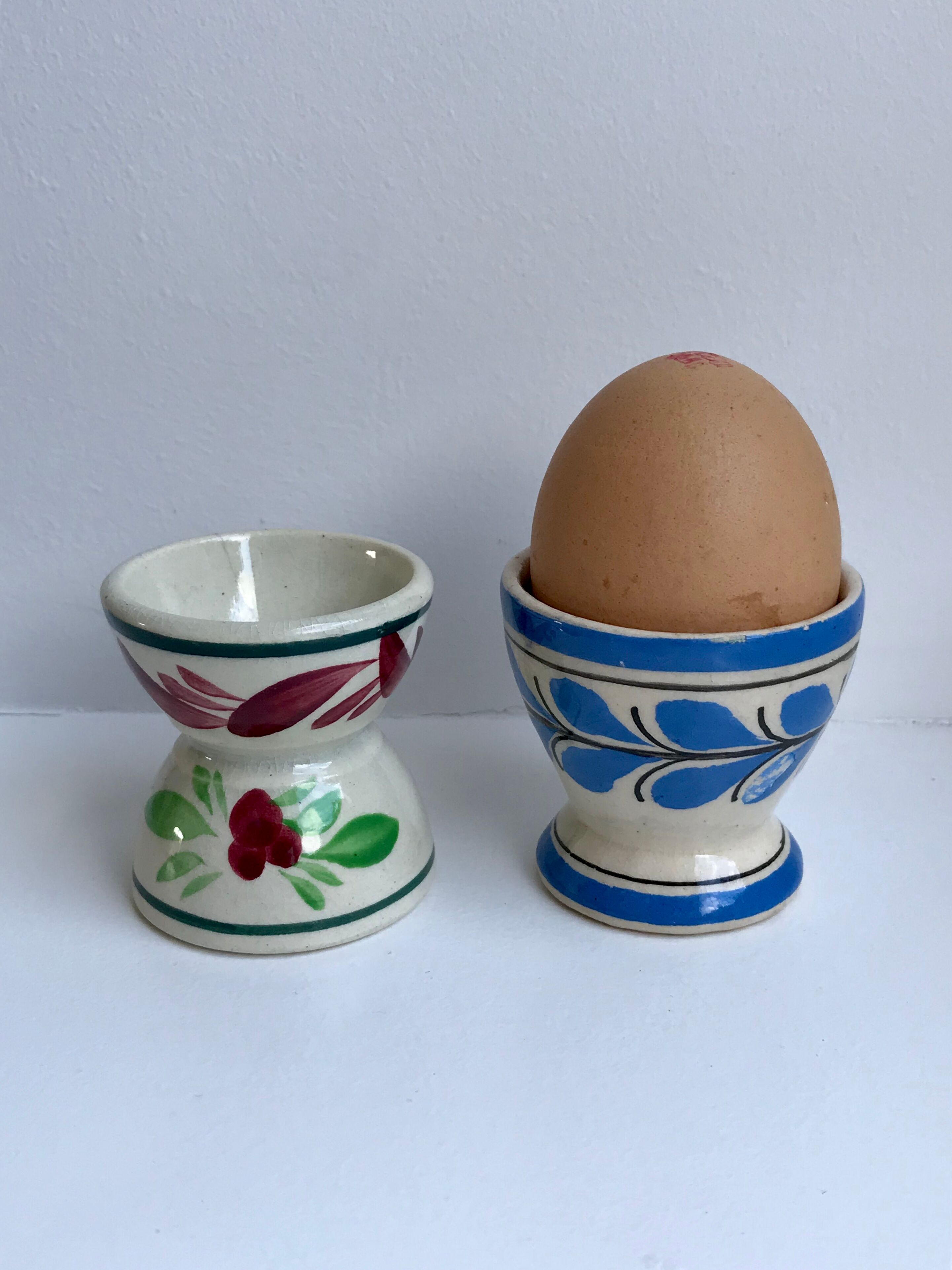 Duo of Henriot Quimper cockroaches hand-painted 60s