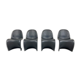 Black Panton dining chairs, set of 4