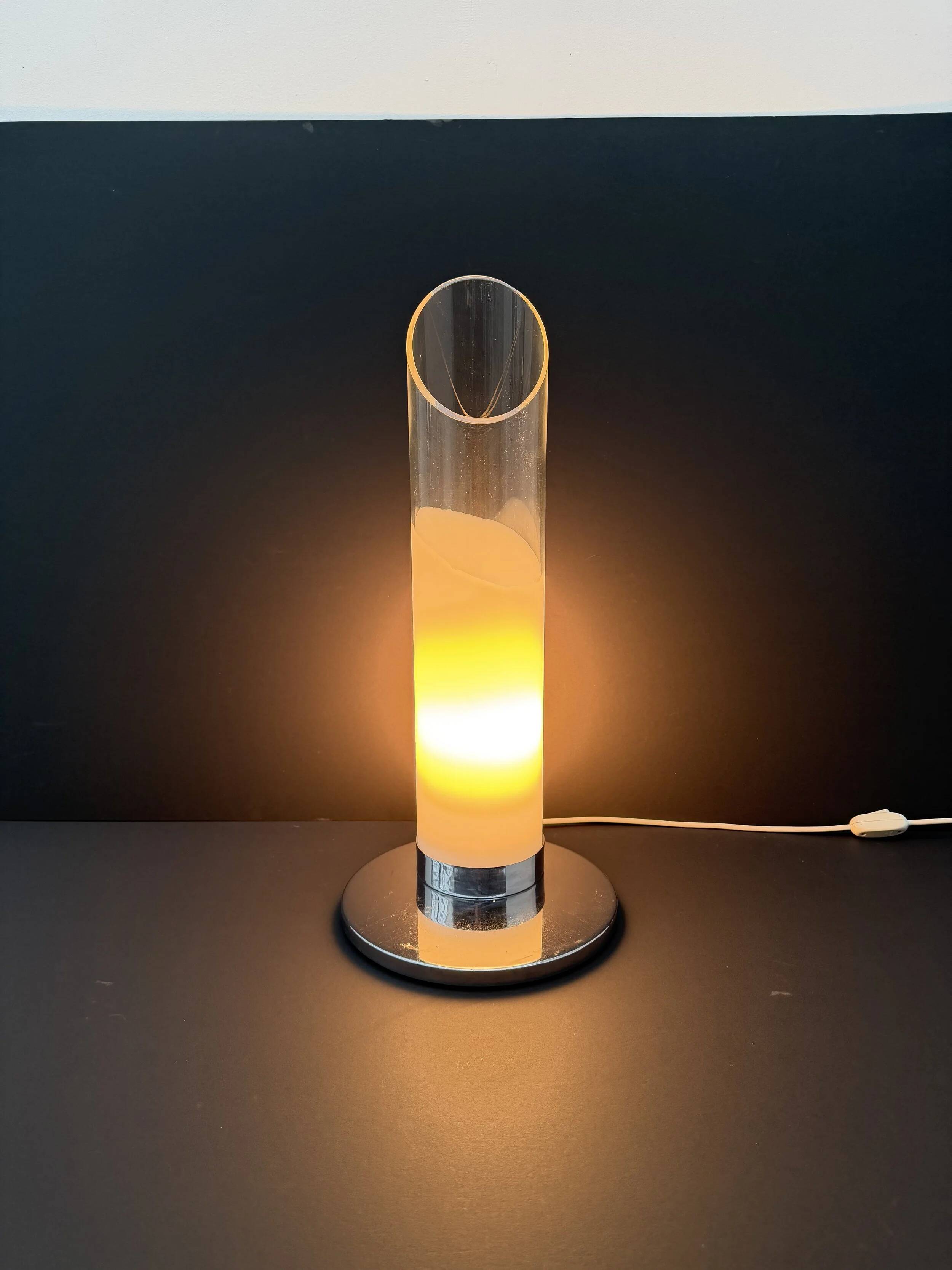 Esperia lamp in murano glass and chrome, italy 1970