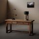 Antique work table/console in solid oak, Auvergne, circa 1900