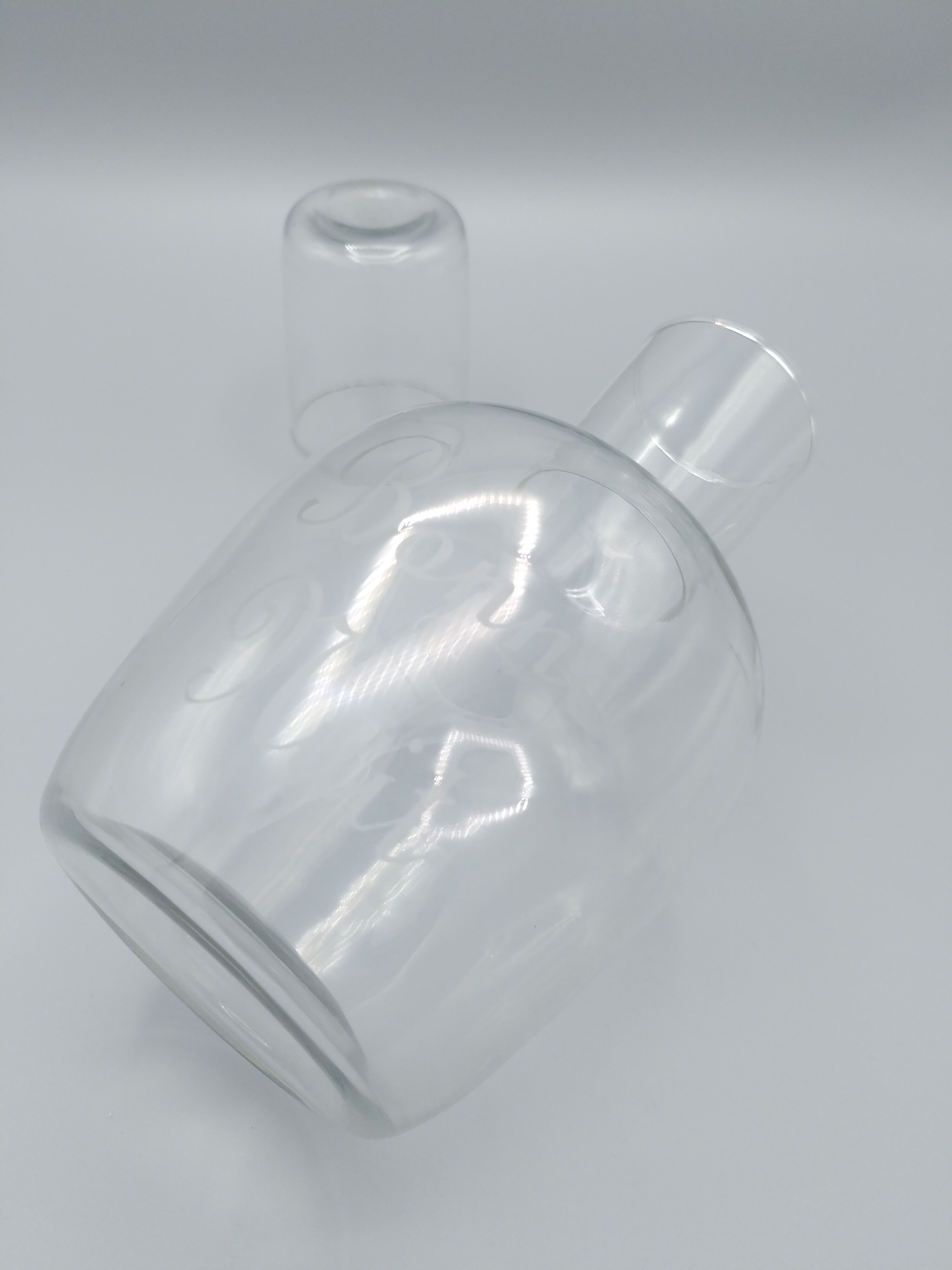 Night carafe engraved 'Good night' and its glass