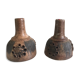 Pair of lava-colored ceramic pendant lights, Denmark 1970