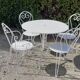 Garden lounge 1 table 2 chairs 2 white wrought iron chairs