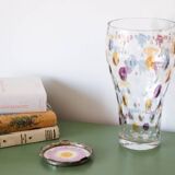 Blown vase with pastilles attributed to Max Kannegiesser