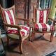 Paire de fauteuils gondole d'enfant de style Empire en merisier