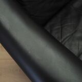 Black leather sofa, Danish design, 1960s, manufacturer: Eran Møbler, design
