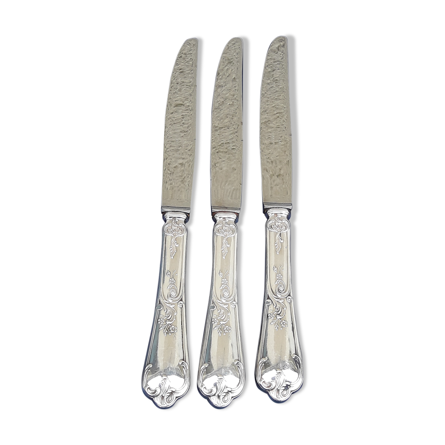 3 silver metal knives Laparra L 26 cm inch9on SL and 18