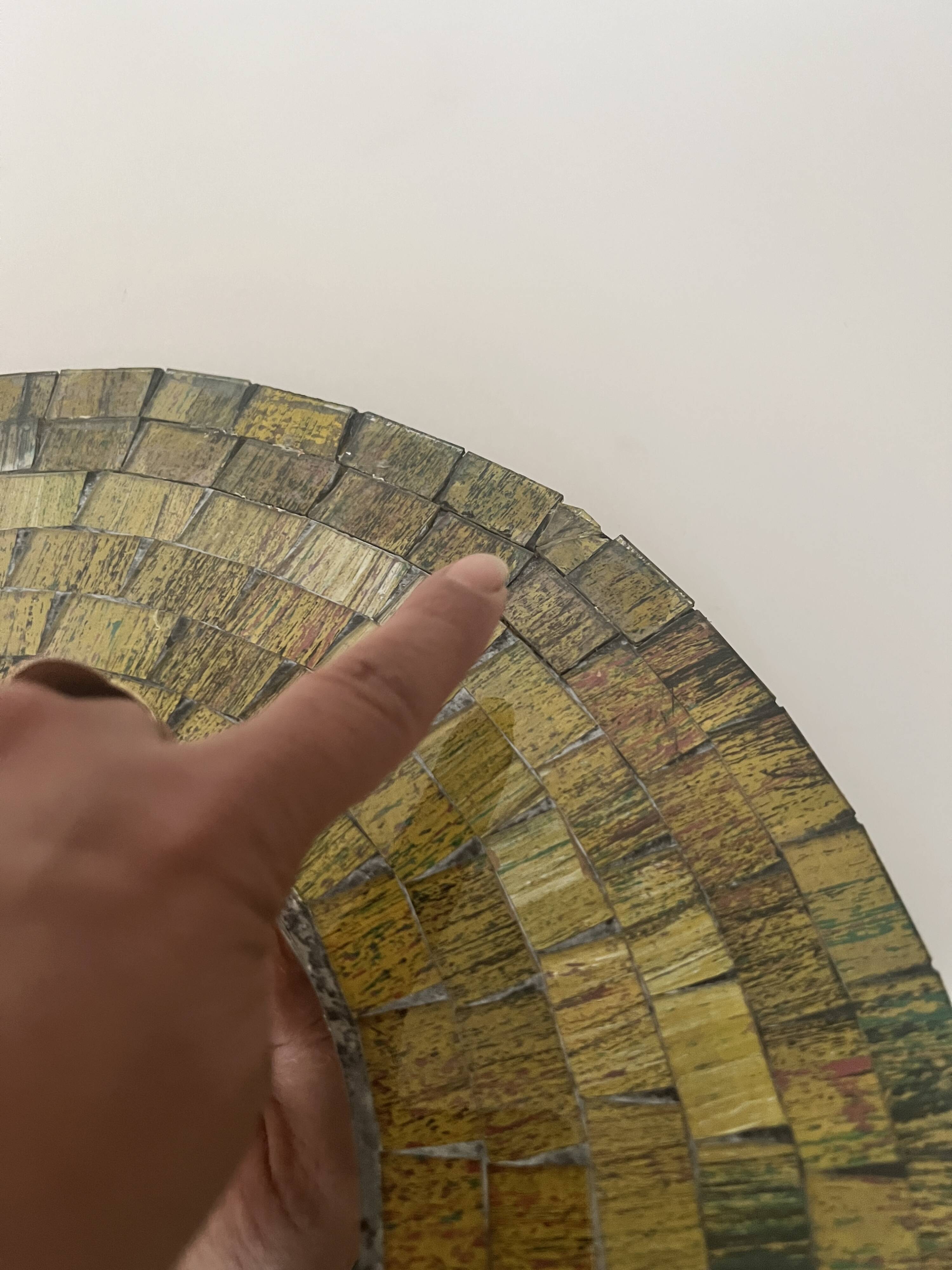 Miroir mural en céramique de forme ronde