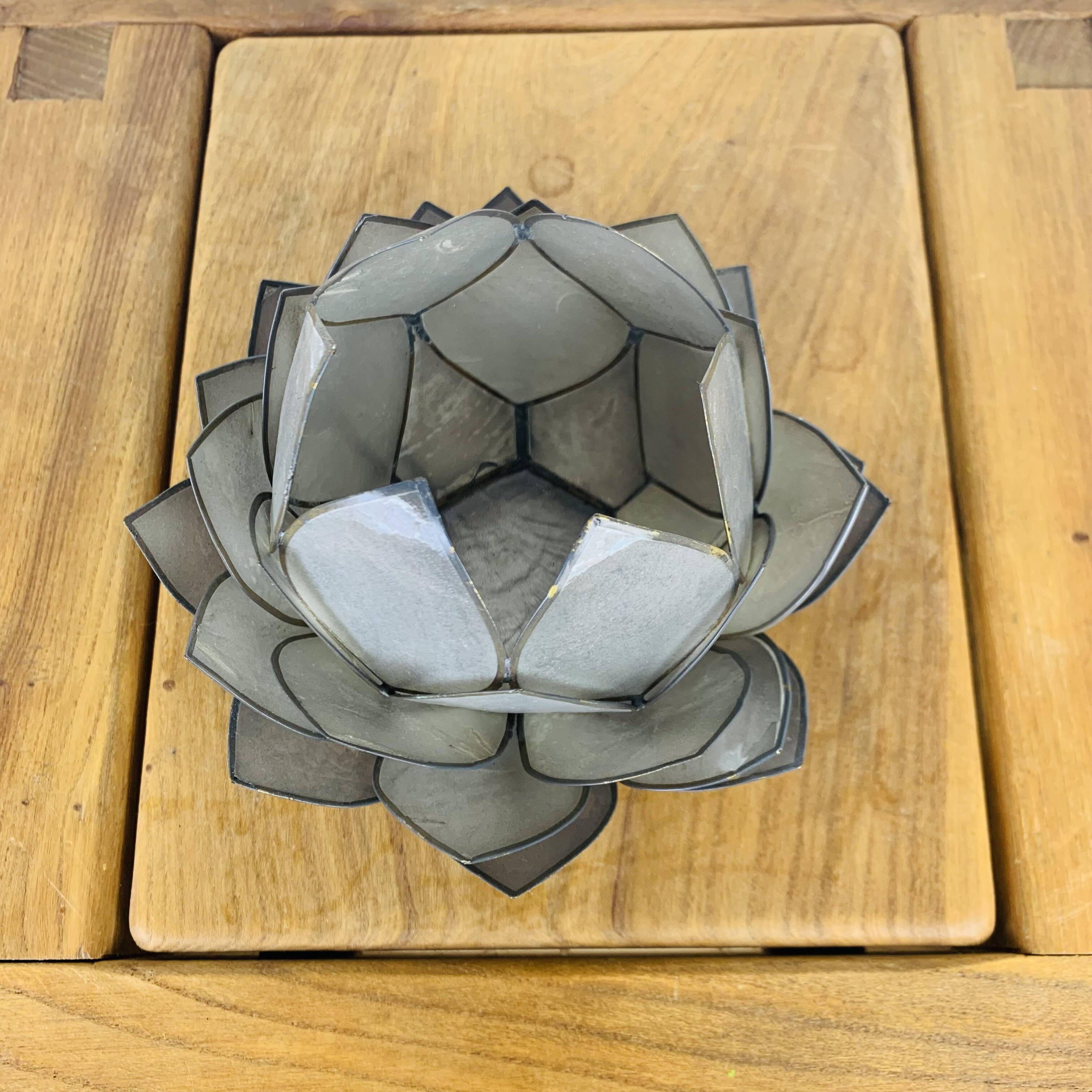 Bougeoir fleur de lotus nacre