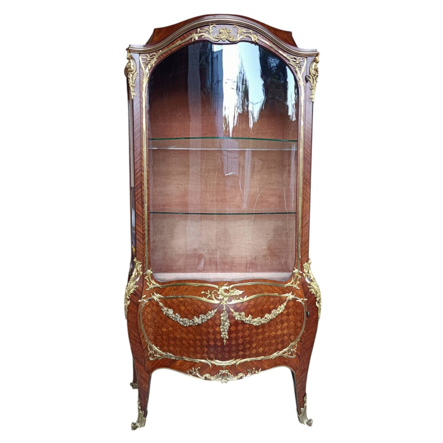 Antique 1880 Louis XV Display Cabinet, style of F. Linke