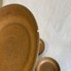 6 Longchamp brown enameled stoneware soup plates, 1970s