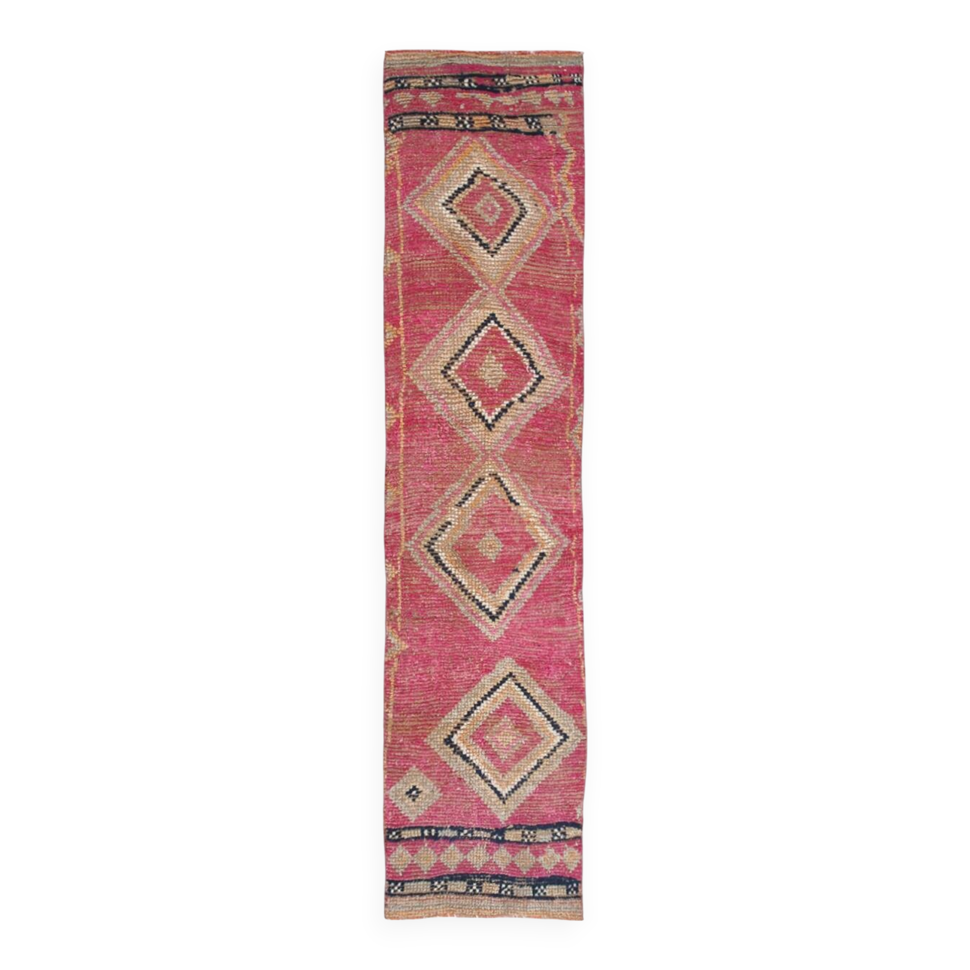 2x10 Pink Red Oriental Vintage Runner Rug