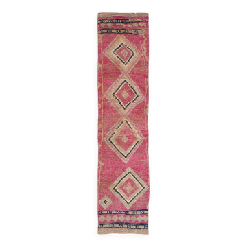 2x10 Pink Red Oriental Vintage Runner Rug