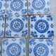 17 old tiles from Desvres Fourmaintraux-Courquin – 11 × 11 cm 19th century