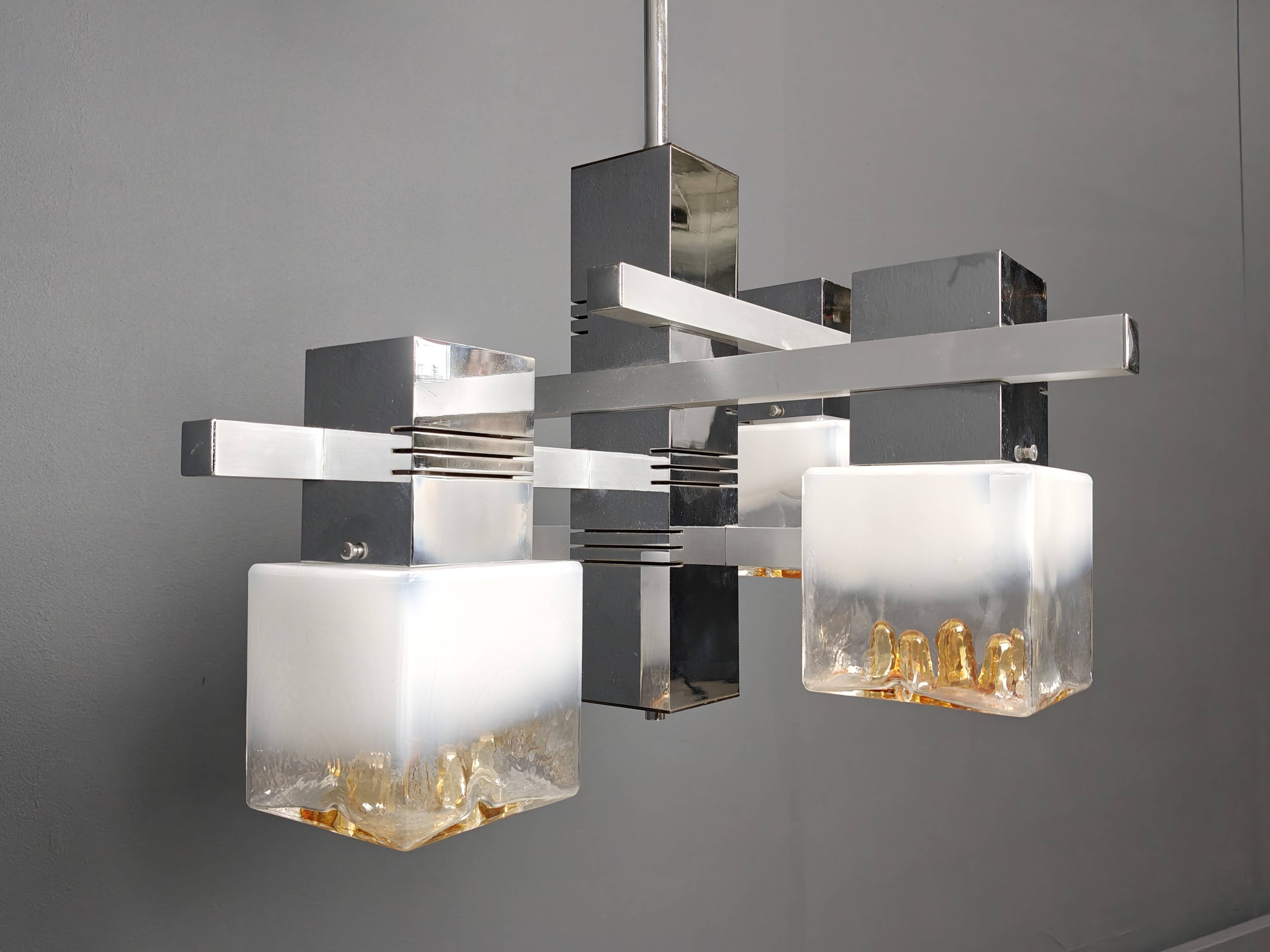 Lustre vintage de Gaetano Sciolari pour Mazzega AV, 1960
