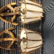 Pair of wall sconces in rattan