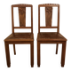 2 solid wood art deco chairs