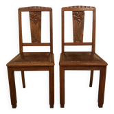 2 chaises art déco en bois massif