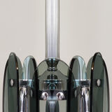 1970s Gorgeous Grey Smoked Chandelier by Veca in Murano Glass. Made in Italy