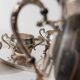 Silver-Plated Vintage Tea Set from England, 1940s: Teapot, Cups & Tray in Silver Metal