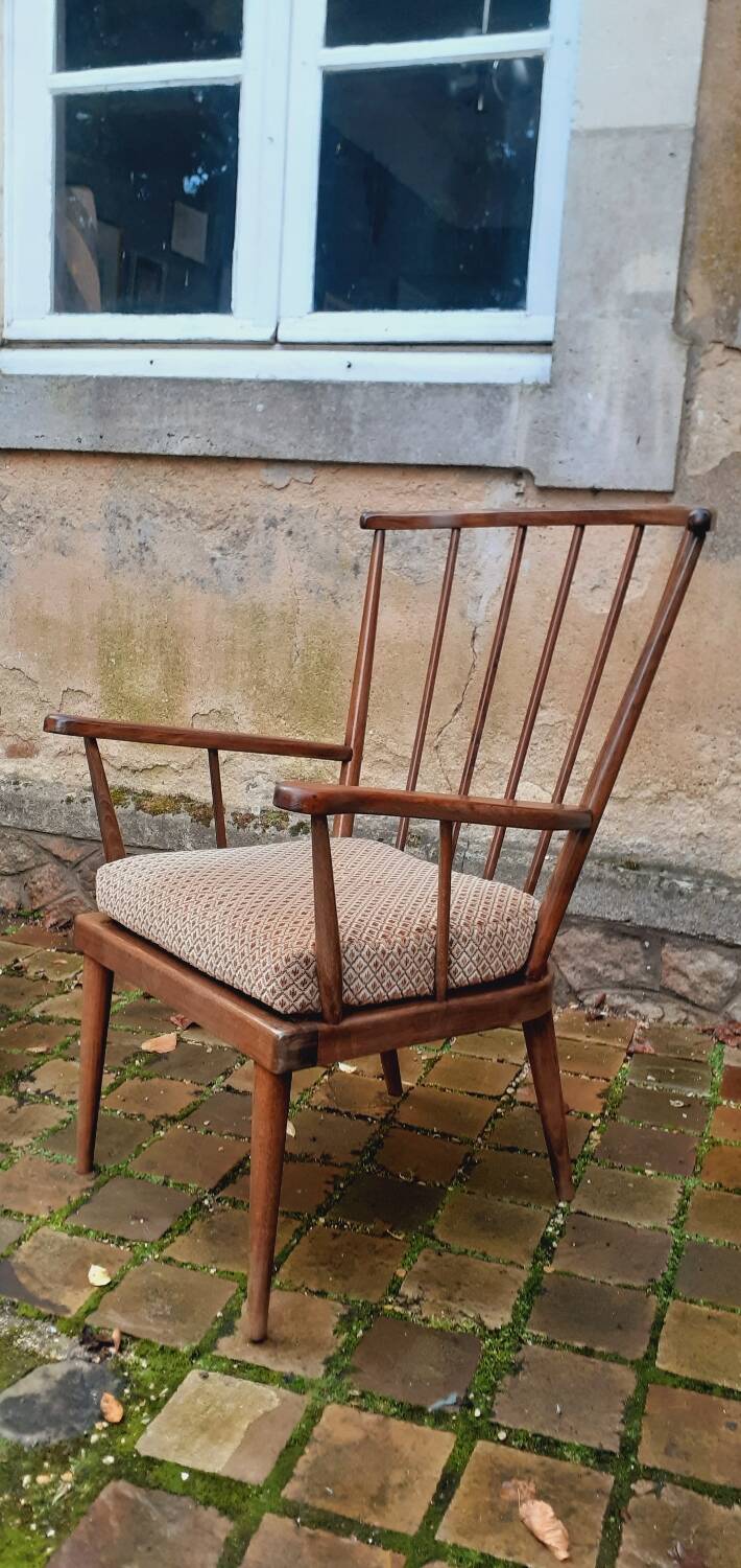 Pair of vintage fan armchairs from the 60s, Baumann edition.