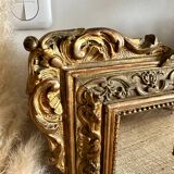 Miroir trumeau ancien de cheminée en bois doré 125x80