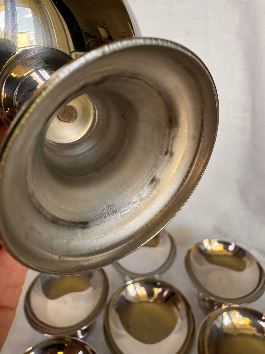 Set of 12 stainless steel ice cream cups