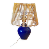 Blue glazed stoneware lamp 1960
