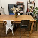 Raw wooden farm table