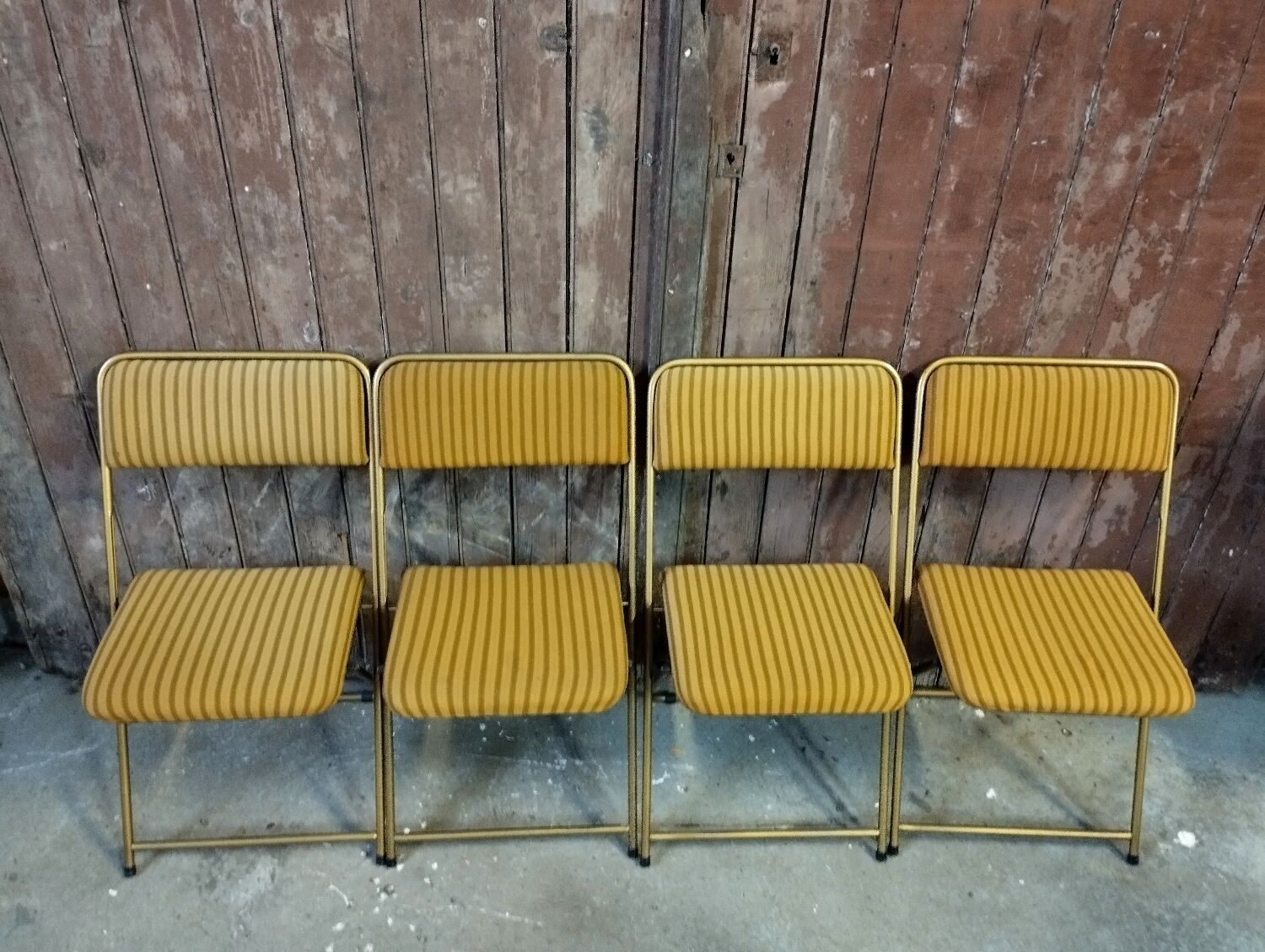 Set of 4 vintage Lafuma folding chairs