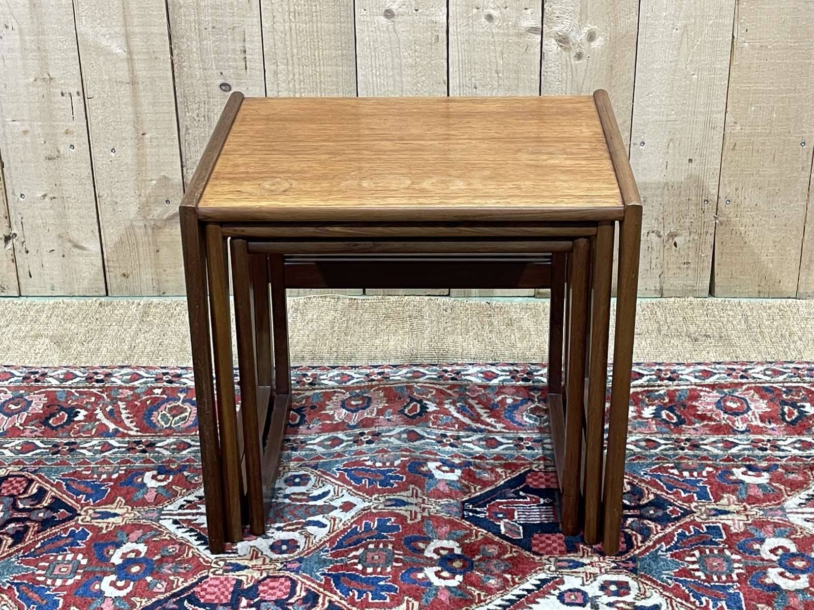 Set of 3 teak nesting tables from the GPlan brand from the 1970s