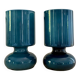 Pair of "Space Age" bedside lamps in blue glass, 1980.
