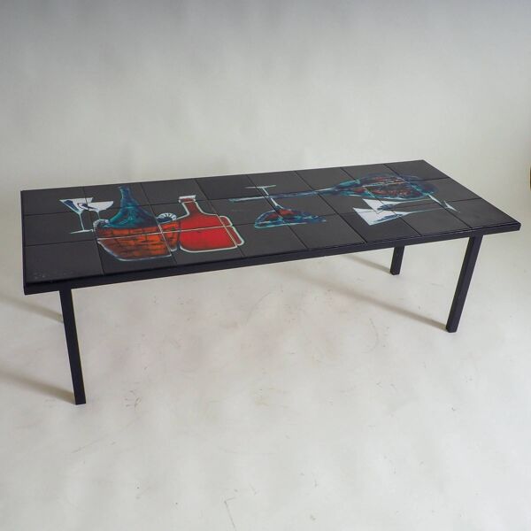 Table basse carrelée de style mid-century modern par Antonio Denisco