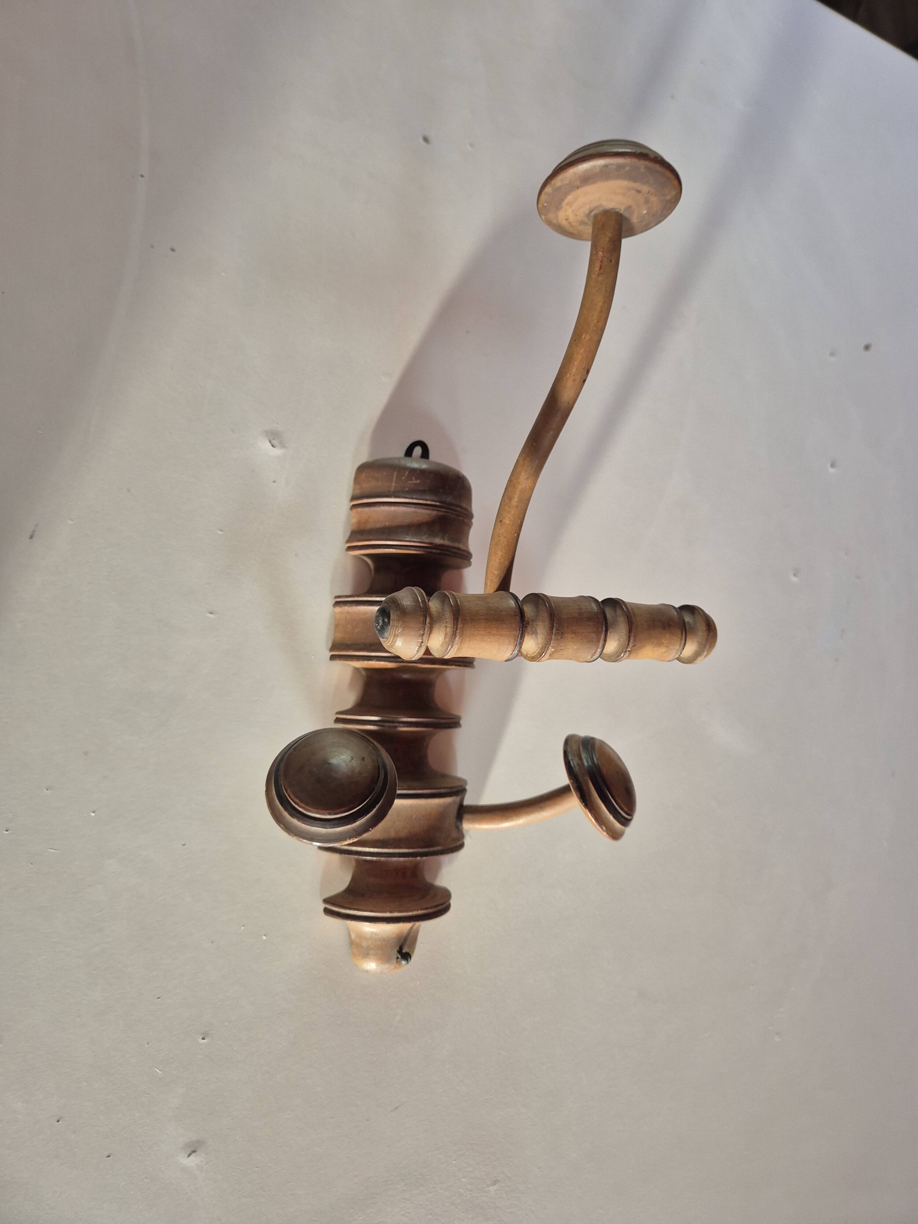 vintage wooden coat rack from the 1960s