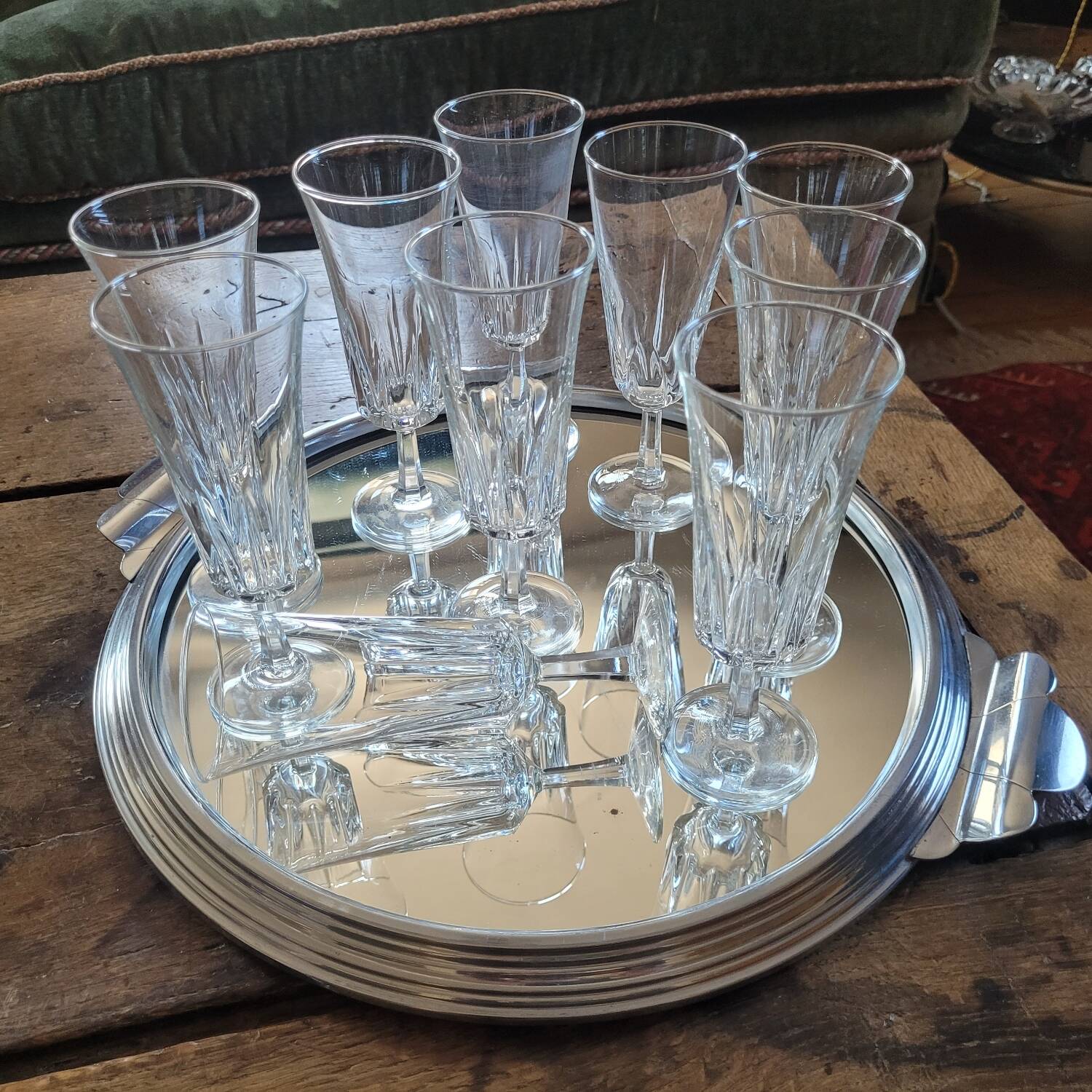 70's Glass Champagne Flutes