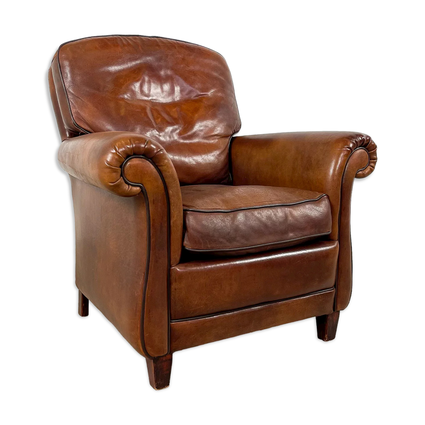 Vintage sheep leather armchair Heijingen