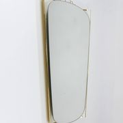 Mid-century illuminated wall mirror by Ernest Igl with brass crown, by Hillebrand.