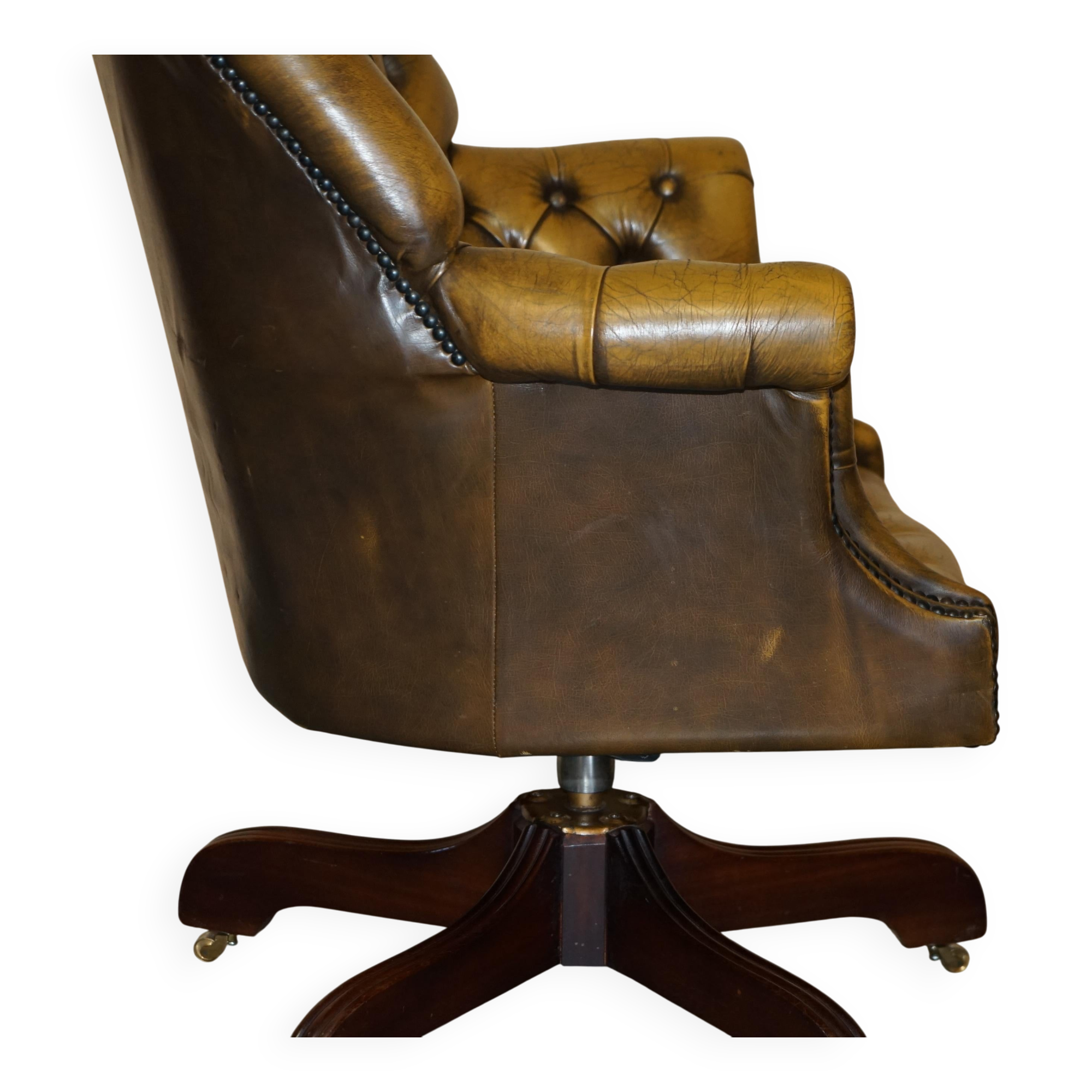 Vintage Leather Chesterfield Director's Armchair
