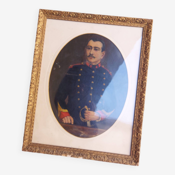 Painting, oil on canvas, portrait of an officer 19th century