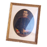 Tableau , huile sur toile , portrait d'officier XIX em